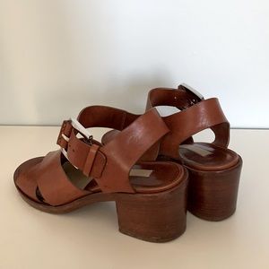 Michael Kors Vintage Look Leather Wooden Sole